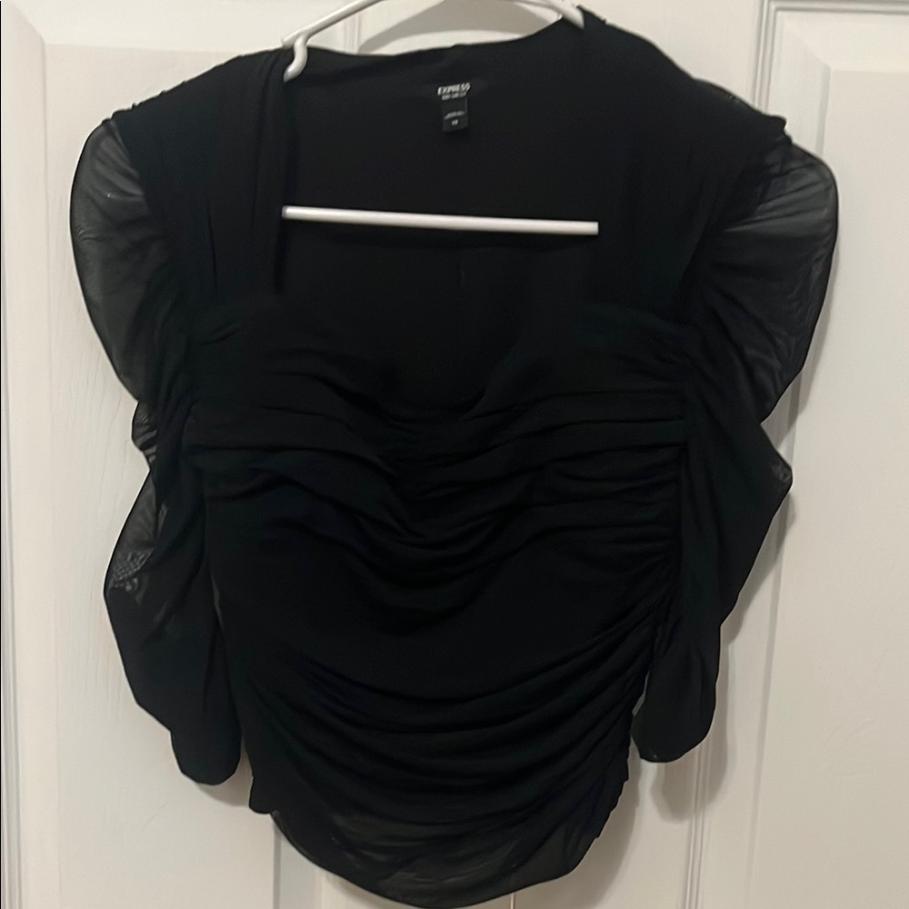 Elegant Black Ruched Top
